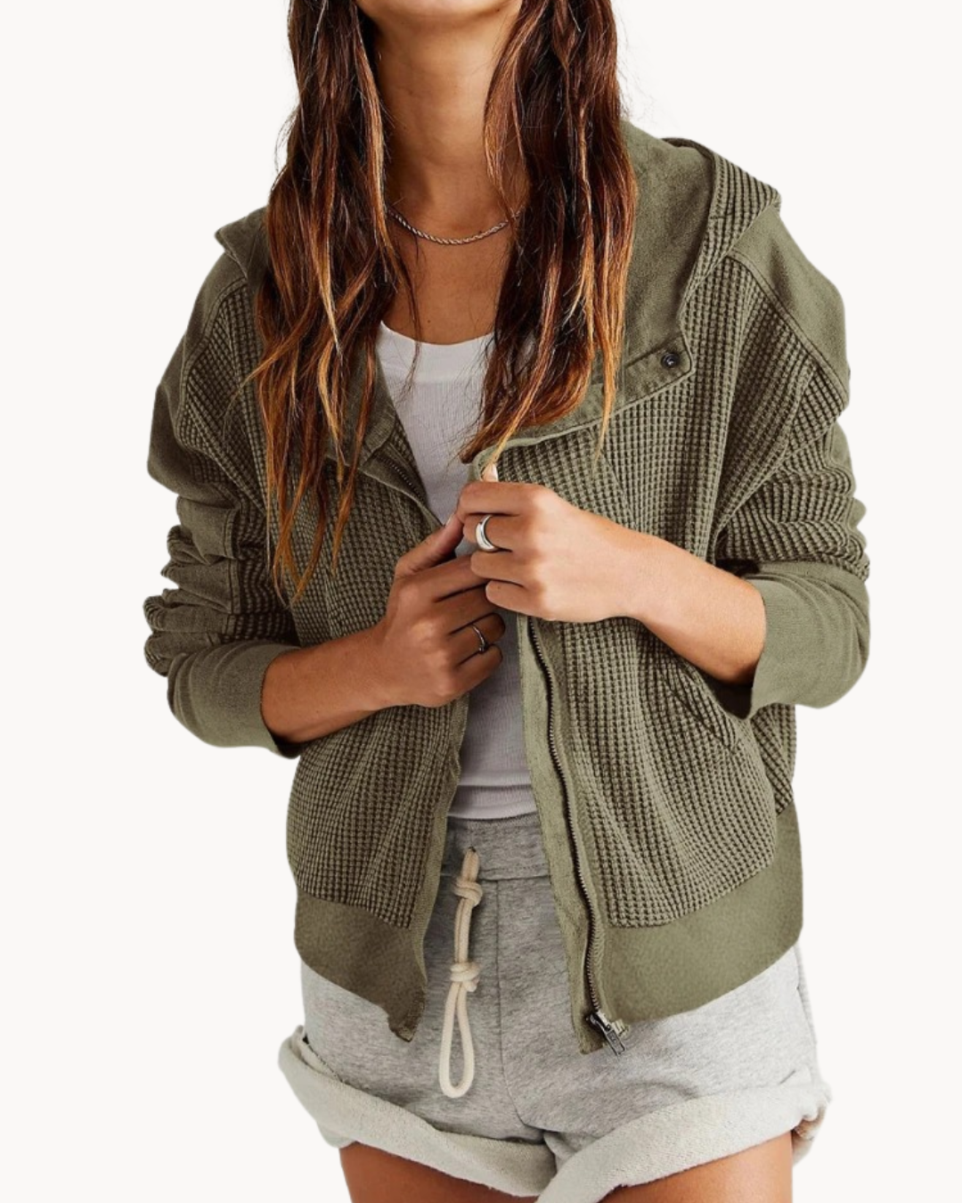 Ariana® | Luxurious Soft Fabric With Ruffle Pockets Women's Jacket