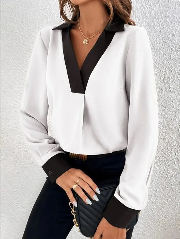 Bryann® | Chic Autumn V-Neck Long Sleeve Blouse For Women