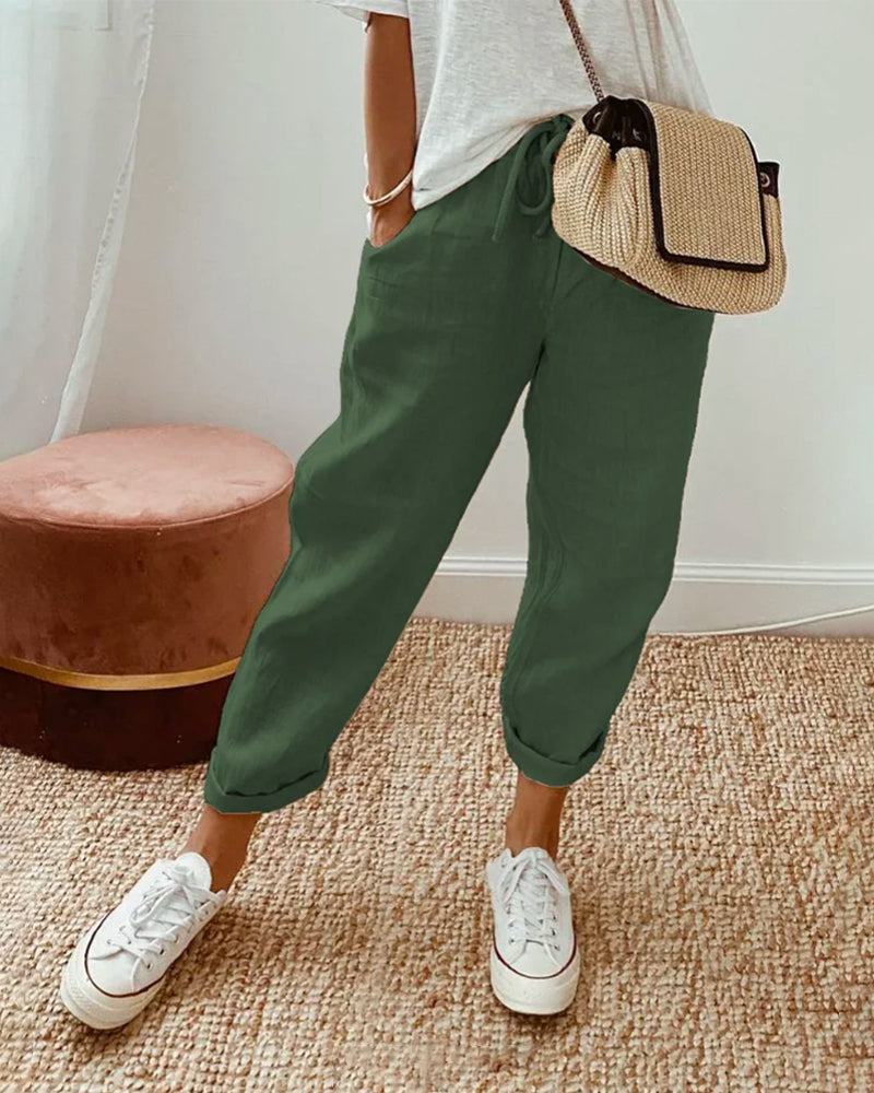 Brigitte® | Casual and elegant sweat-wicking linen pants
