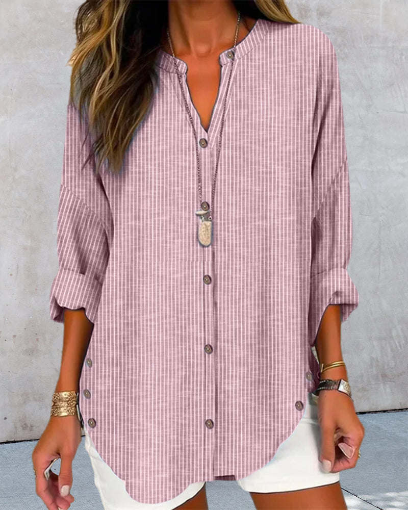 Aranza® | Striped V-neck sweater