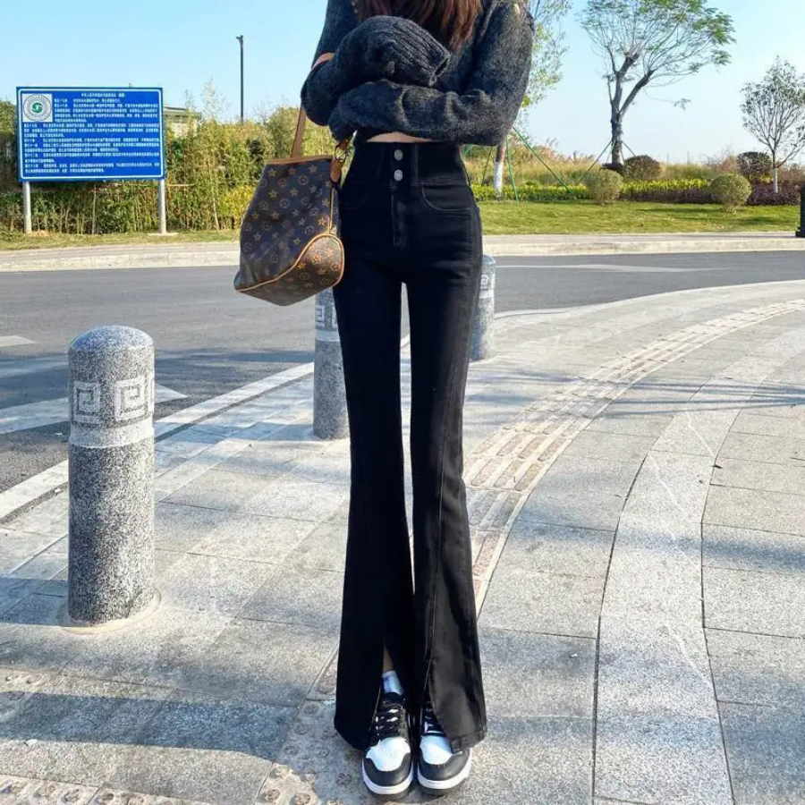 Clara® | Pants Elegance High-waisted Flared Bell Cuffs