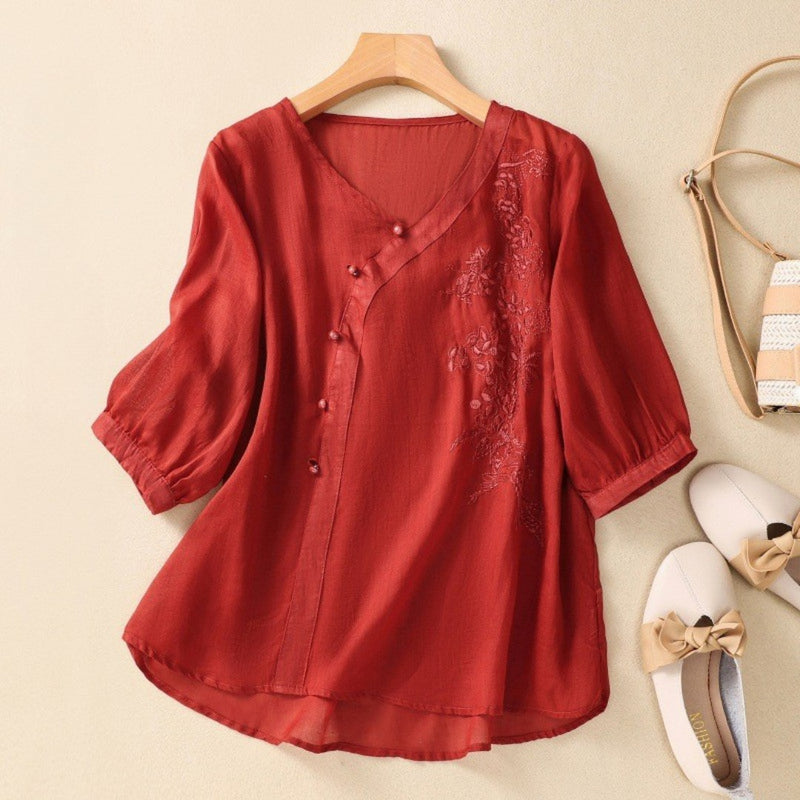 Sue | Elegant Asymmetrical Button Tunic