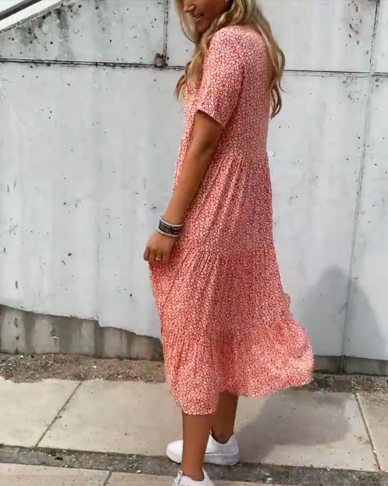 Dolores® | Short sleeve dress with floral print