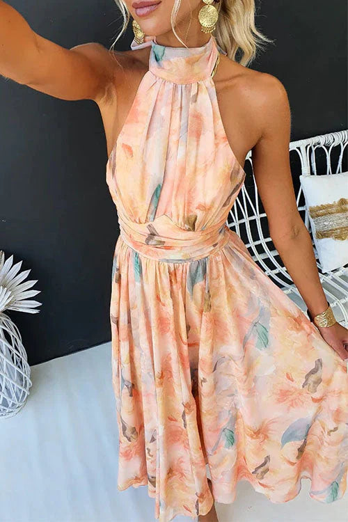 Sandra | Elegant Watercolour Maxi Dress for Summer