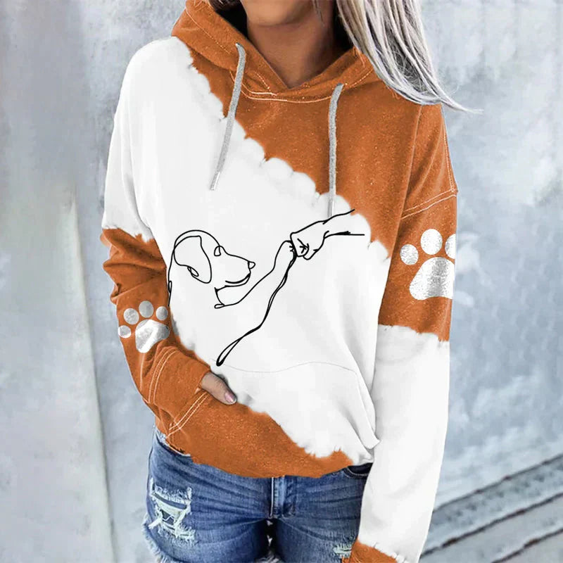 Consuelo | Ulrika – Trendy loose hoodie with dog print