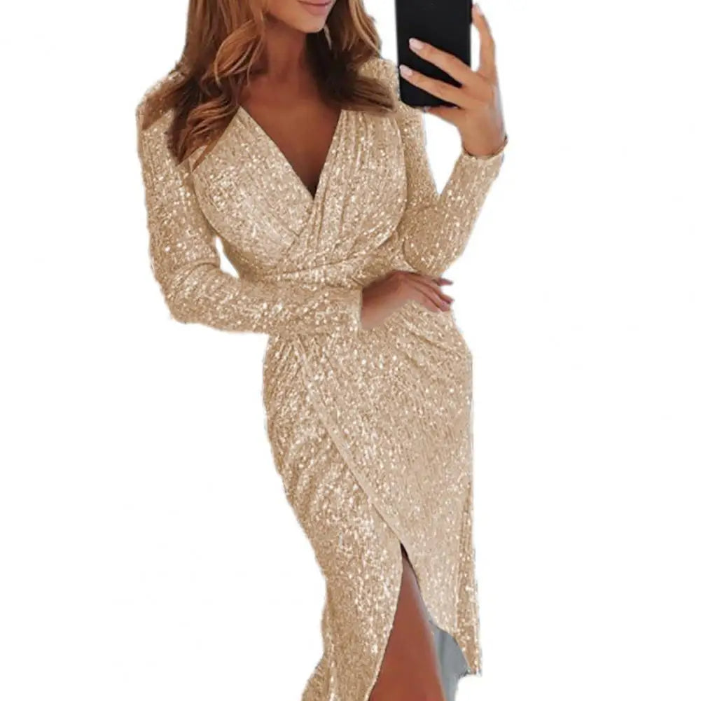 Elena® | Sparkling light sequin glitter dress for women