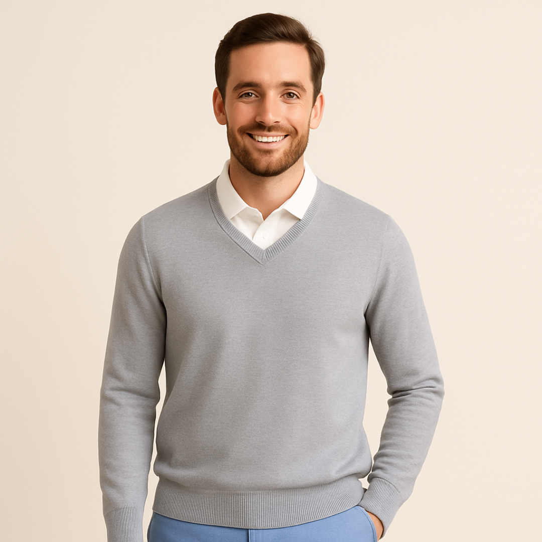 David | Stylish Cotton V-Neck Sweater for Men