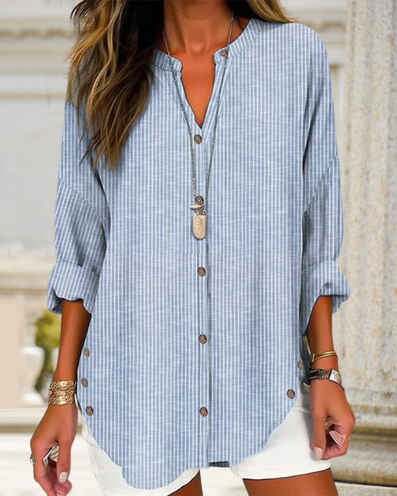 Belisa® | Stylish V-Neck Top With Stripes