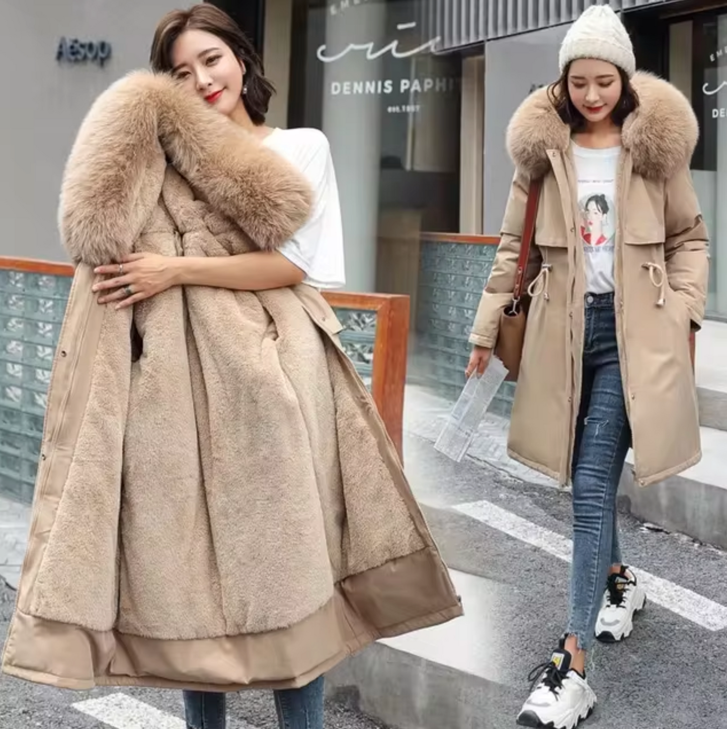 Edelmira | Long wool coat with hood