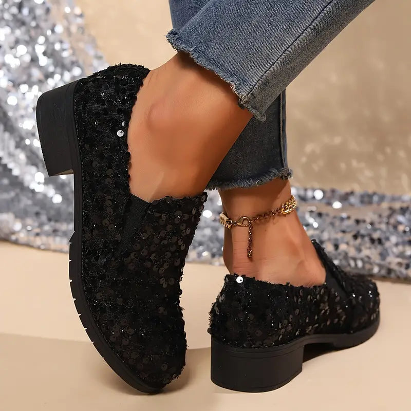 Elizabeth® | Chunky heel loafers with sequins