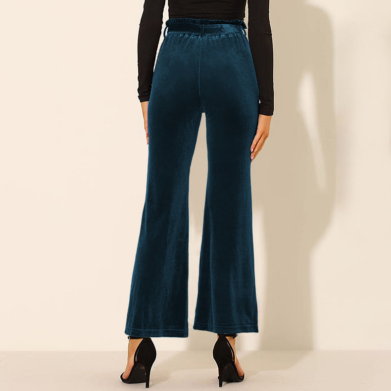 Elara® | Elegant solid high waist spring trousers with comfortable pockets, spring and summer for women