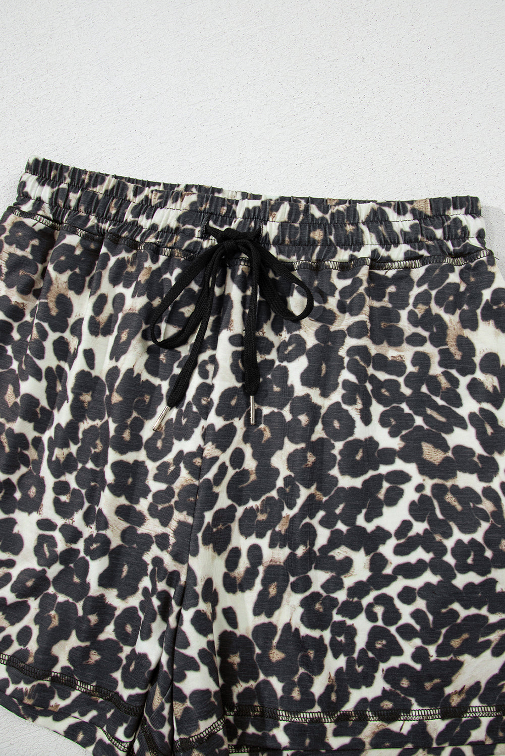 Dulce® | Leopard crew neck top and shorts set