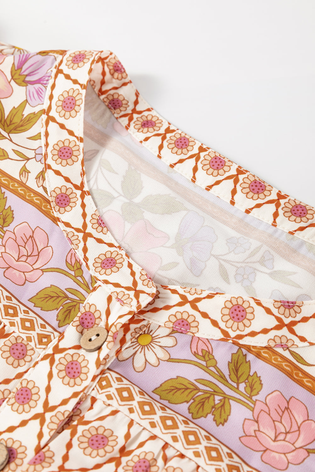 Elara® | Printed button-down long sleeve shirt