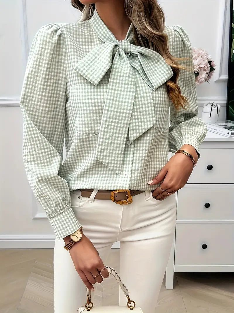 Allegra® | Cotton Blouse With Bow Tie