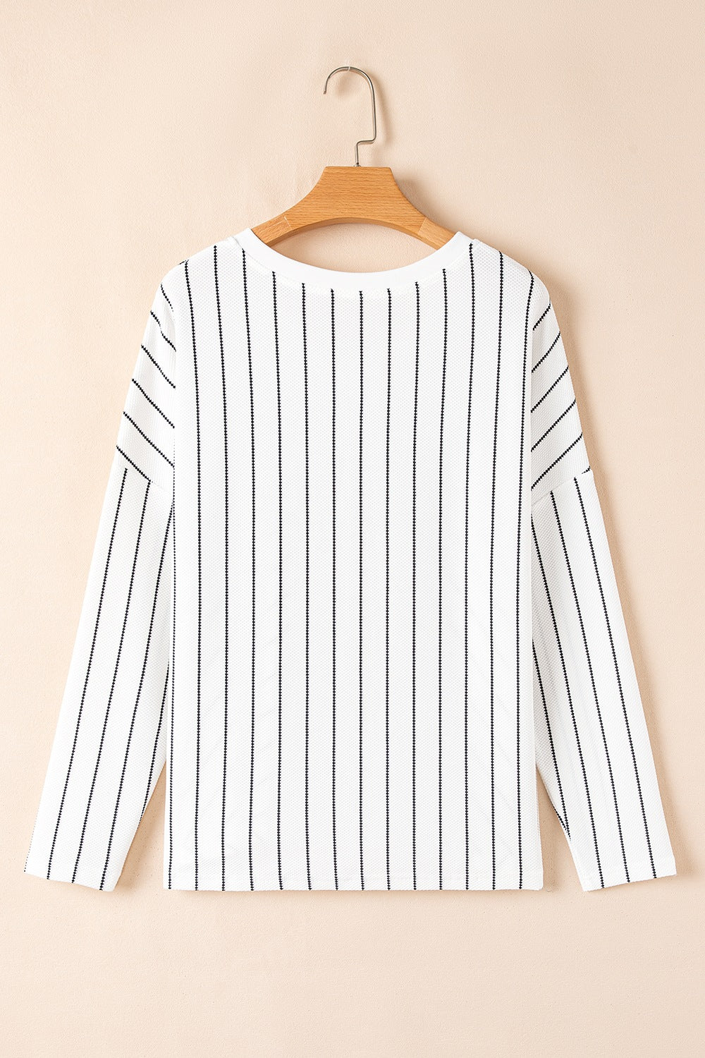 Daniela® | Striped long-sleeved blouse with a V-neck