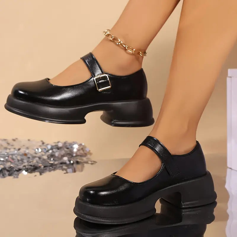 Alina® | Leather shoes with block heels