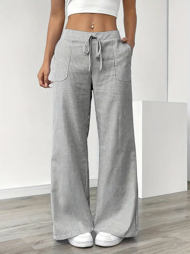 Linda | Elegant Striped Pants with Pockets in Trendy Colors