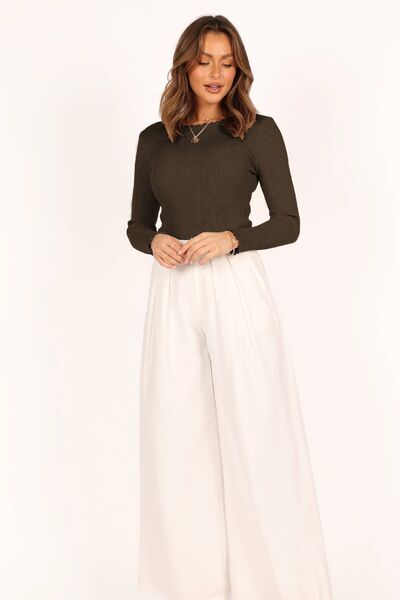 Claudia® | Long-sleeved T-shirt with a crew neck and lettuce trim