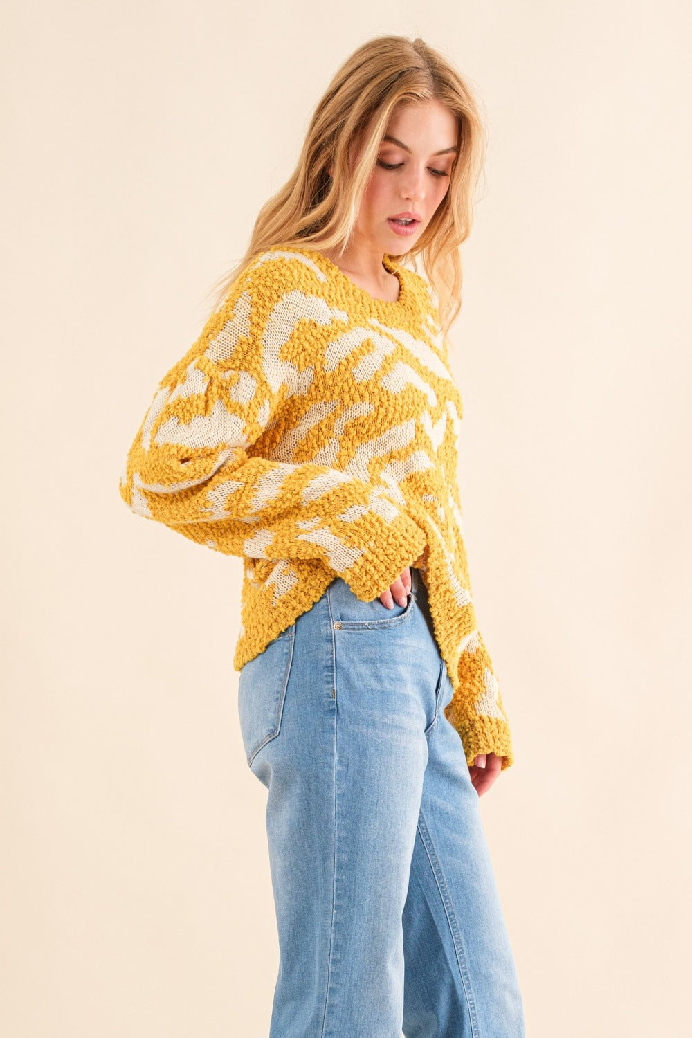 Anke® | And the Why textured contrast sweater in full size