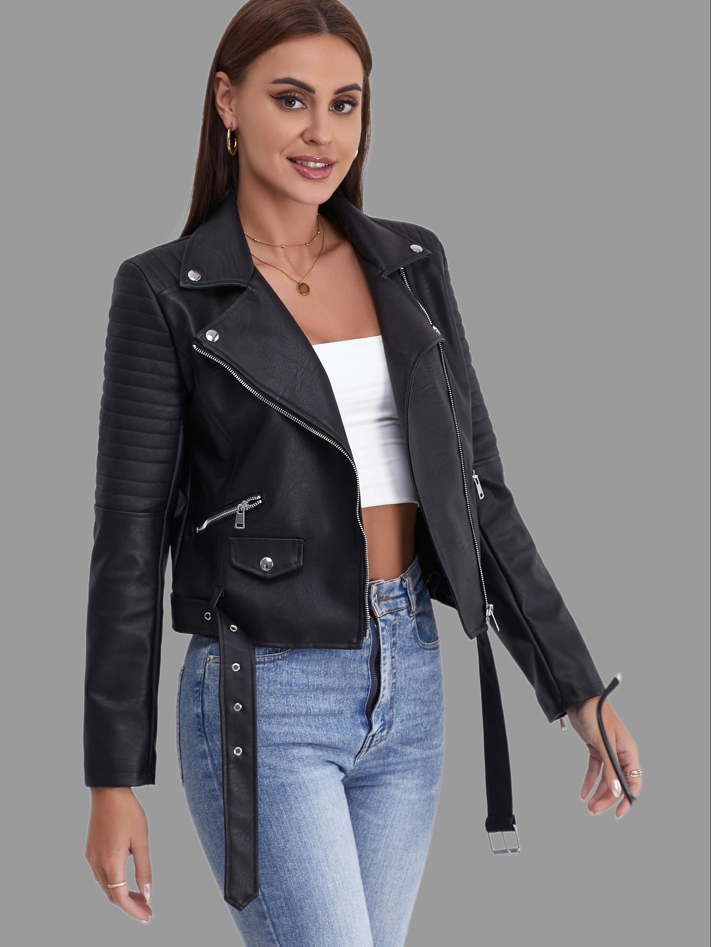 Beatriz® | Women's biker jacket with a short cut