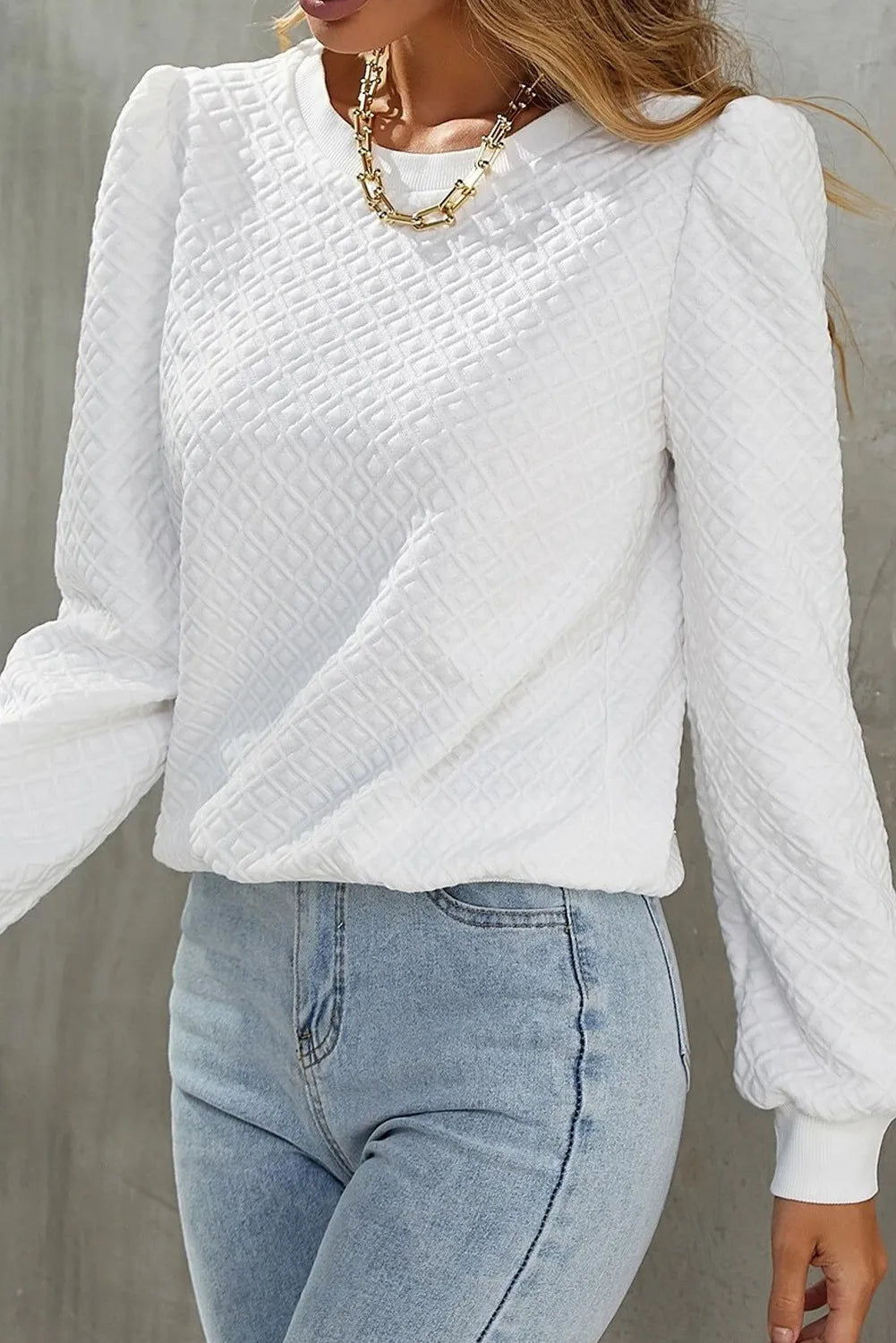 Annelie® | Structured, long-sleeved top with a crew neck
