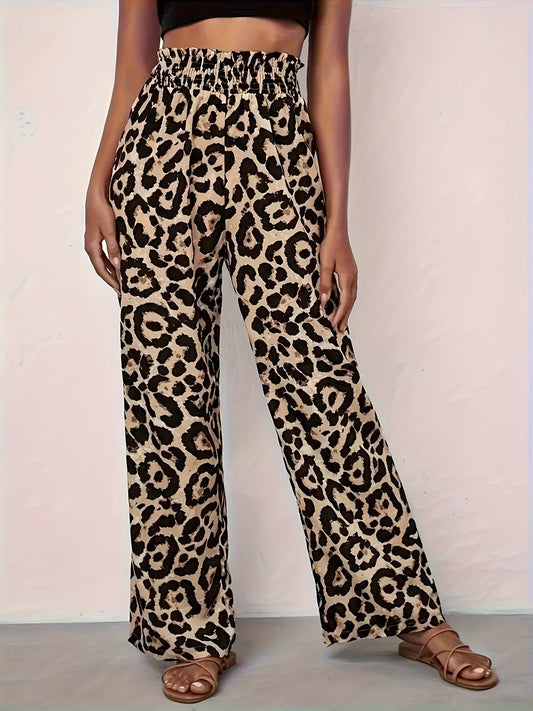 Dolores® | Wide leg leopard print trousers