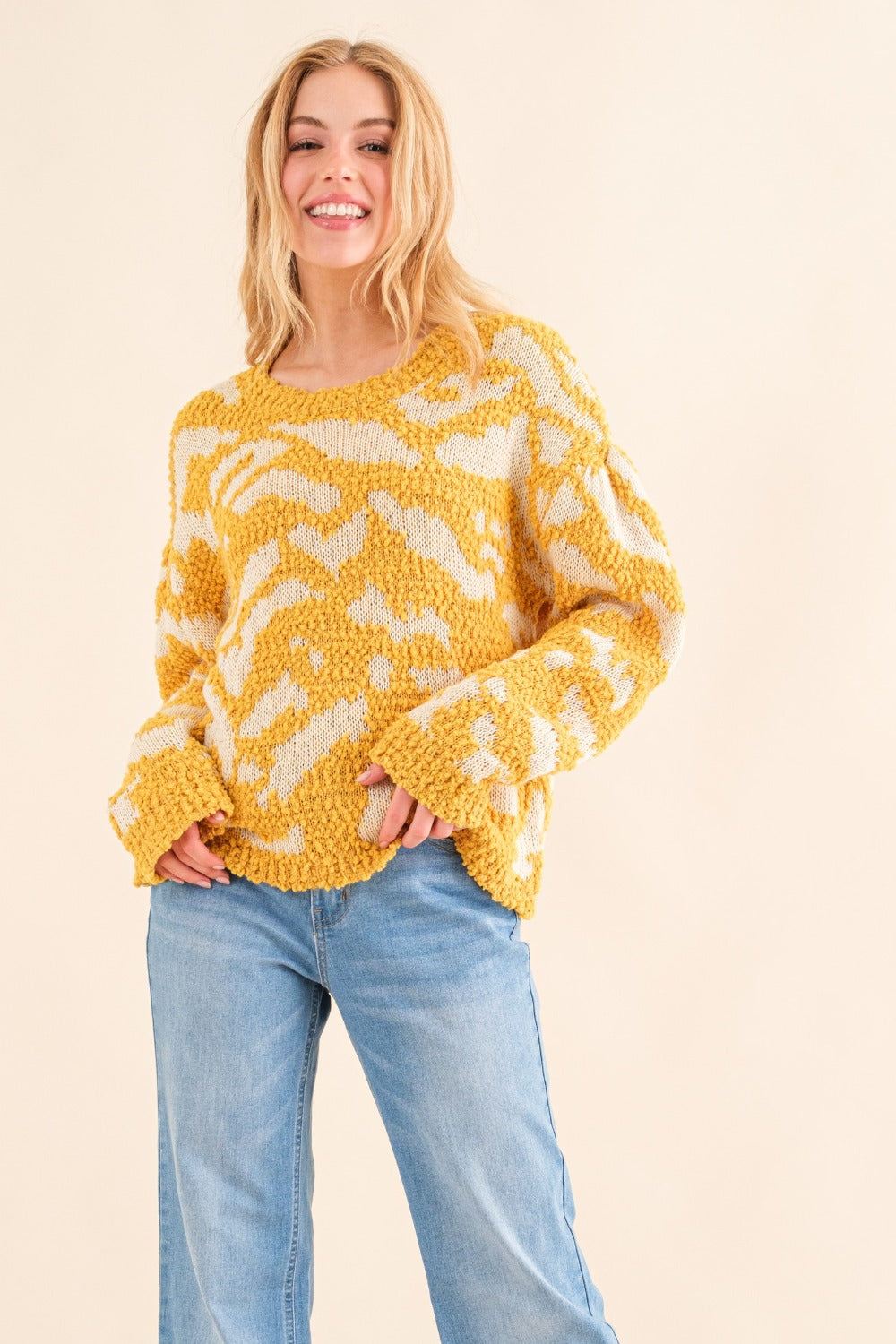Anke® | And the Why textured contrast sweater in full size