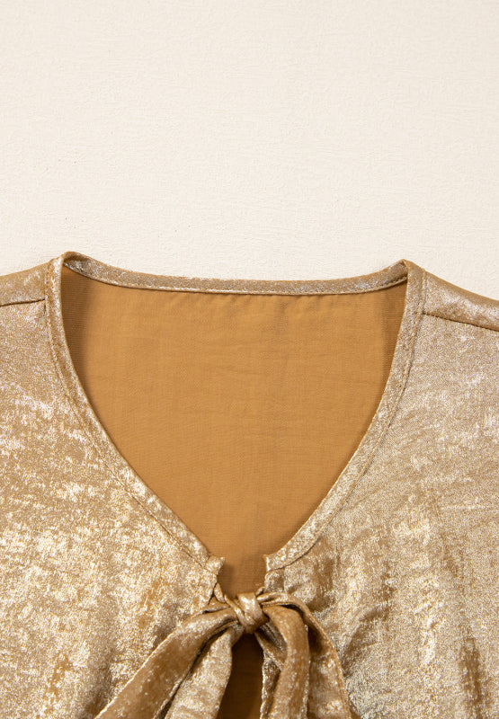 Carina® | Knotted blouse with three-quarter sleeves and peplum
