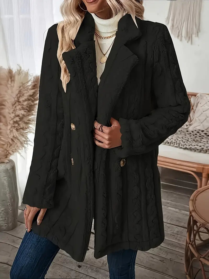 Catherine® | Soft solid color thermal coat with long sleeves
