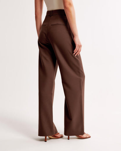 Zara | High Waist Pleated Leg Trousers with Tailored Fit