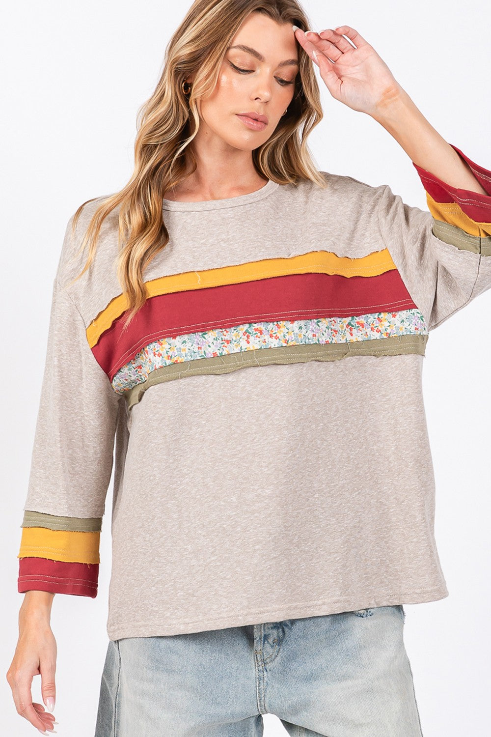 Edith® | French terry color block t-shirt