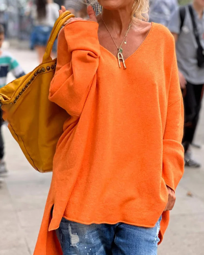 Edna® | Fashionable loose V-neck sweater