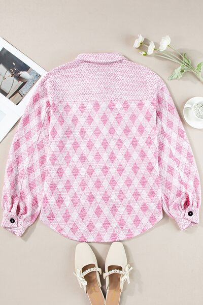 Bella® | Structured flap pocket jacket with geometric print