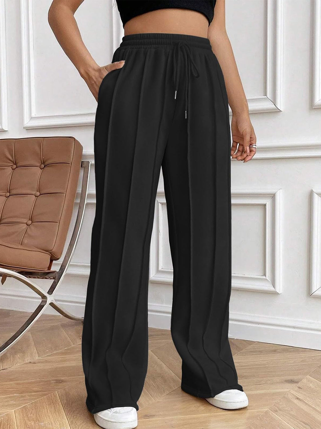 Amelia® | Pants with drawstring and elastic waistband and pockets