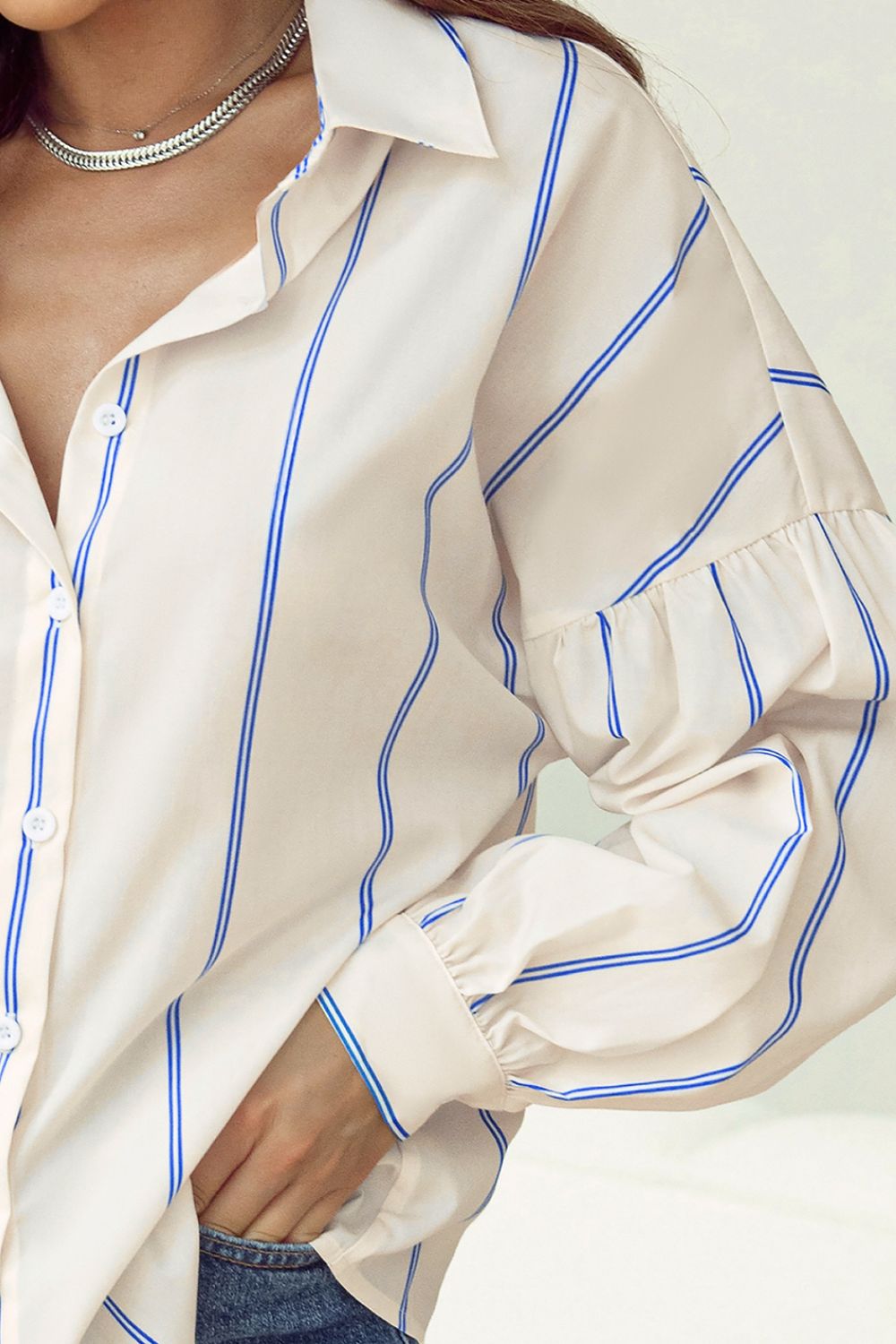 Bianca® | Striped, long-sleeved shirt with dropped shoulders