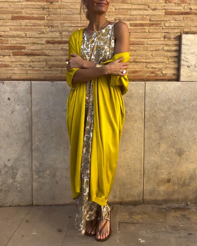 Eliza | Elegant Maxi Dress with Matching Cardigan