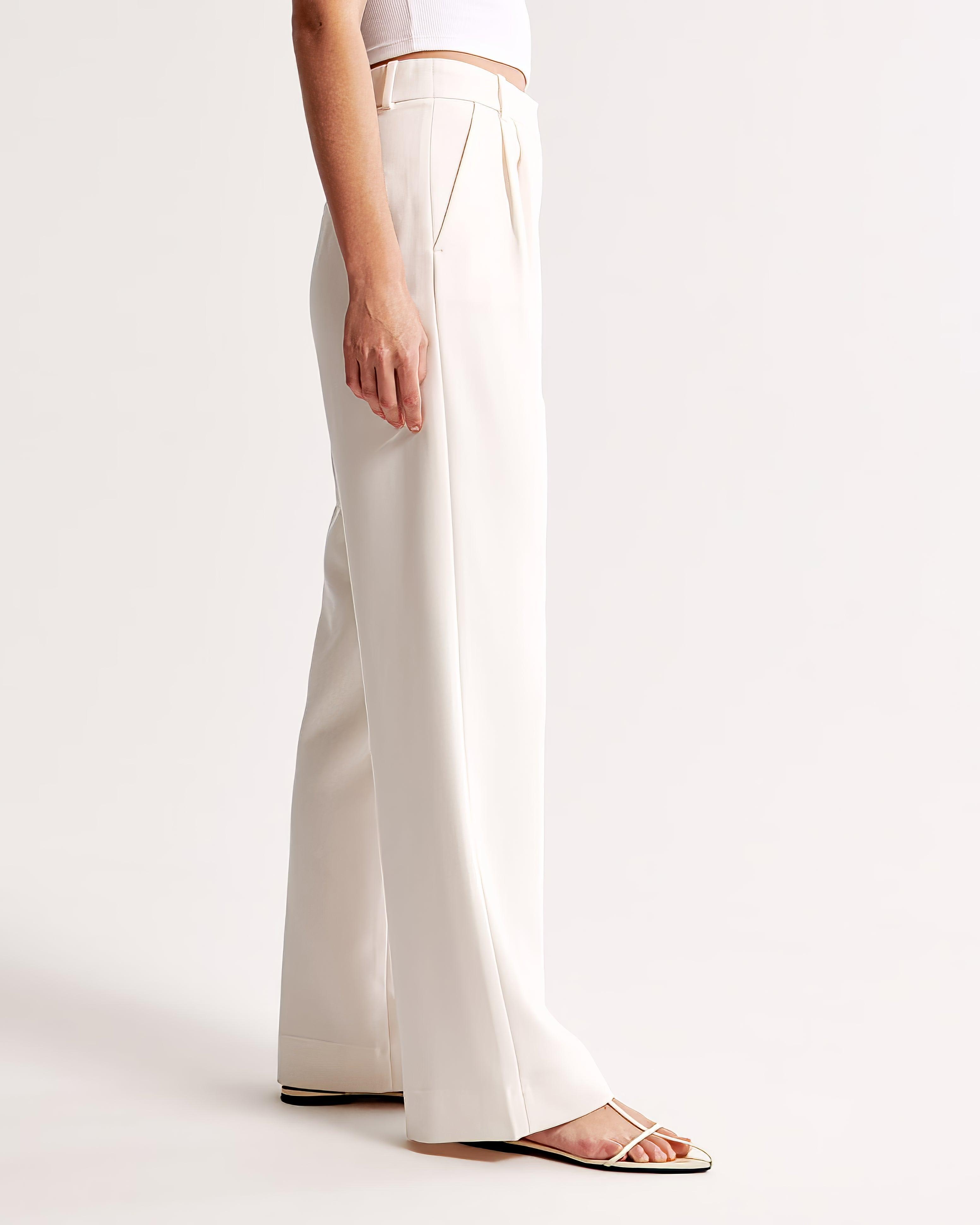 Zara | High Waist Pleated Leg Trousers with Tailored Fit
