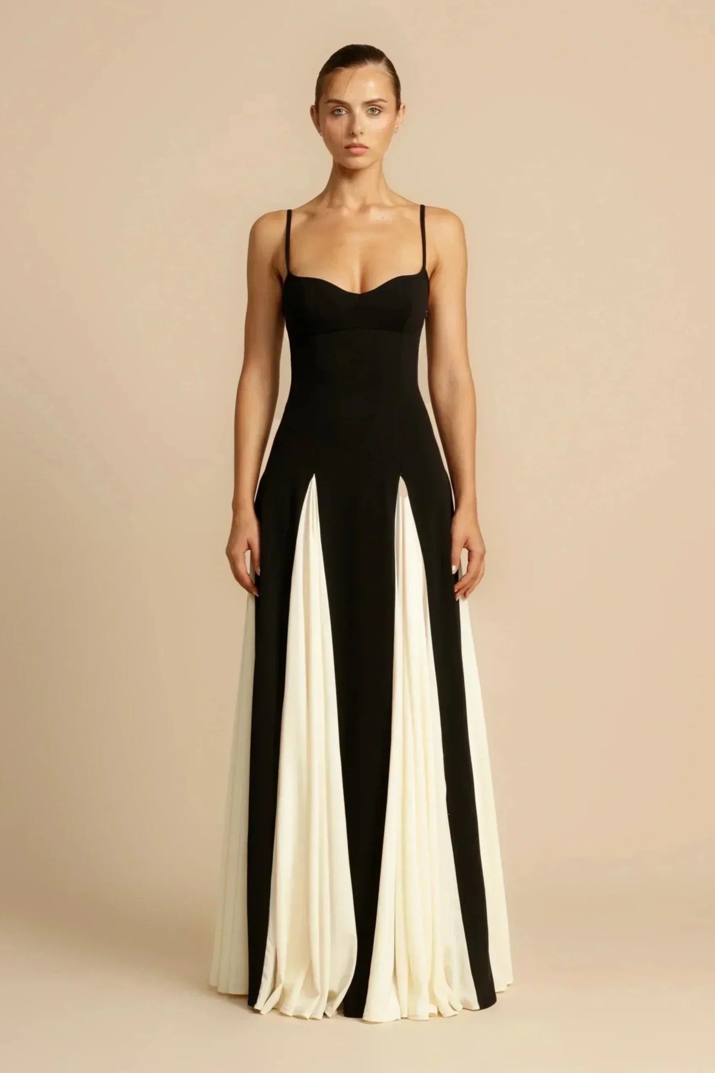 Delia® | Dress Two Tone Black & White Maxi Dress