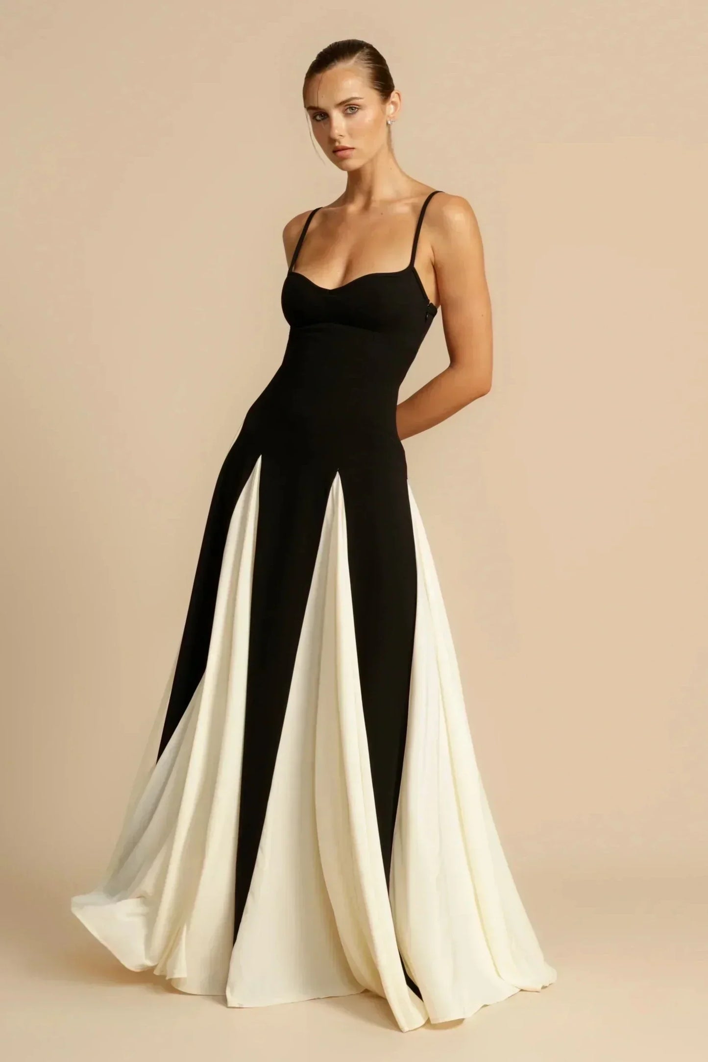 Delia® | Dress Two Tone Black & White Maxi Dress