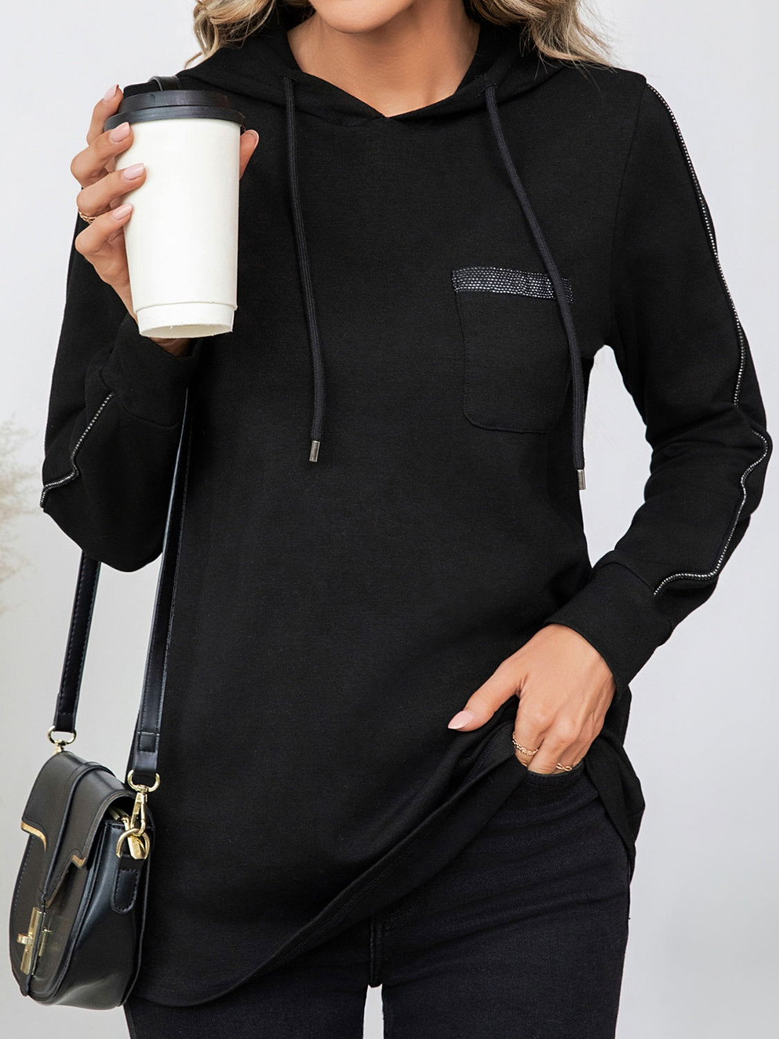 Casilda | Drawstring hoodie with long sleeves