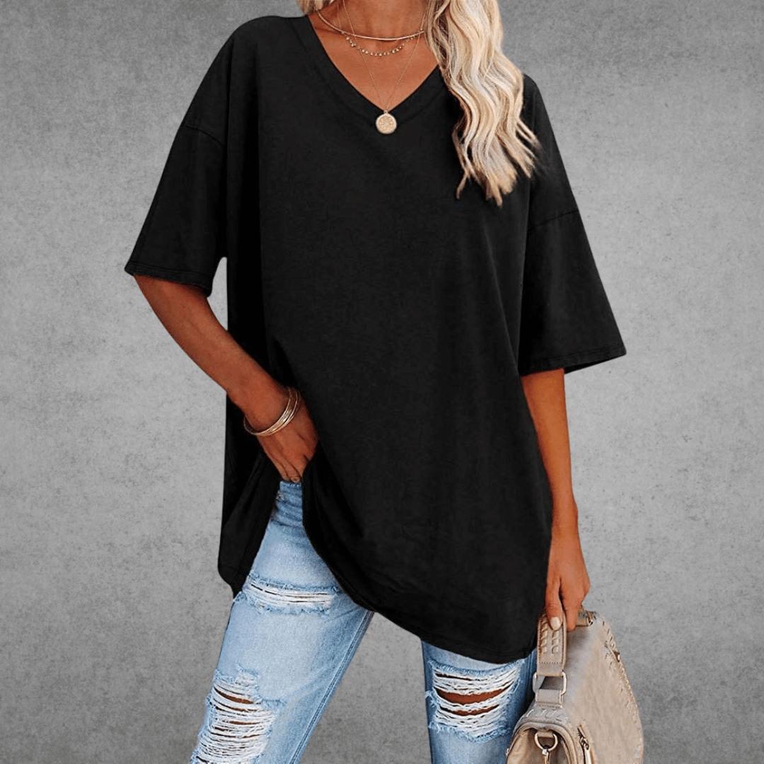 Nikita | Stylish Oversized V-Neck Shirt