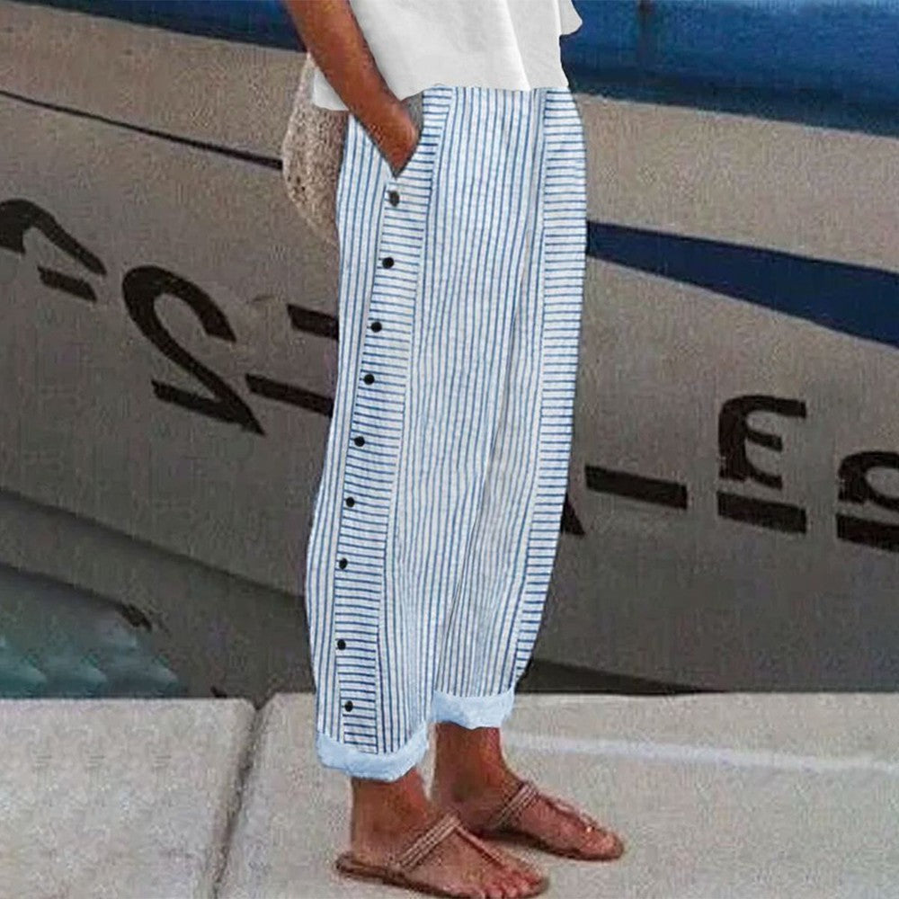 Diane® | Striped cotton trousers