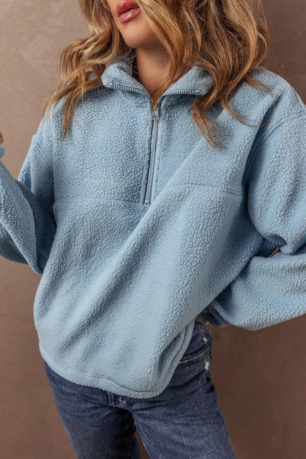 Brigitta® | Long sleeve half zip sweatshirt