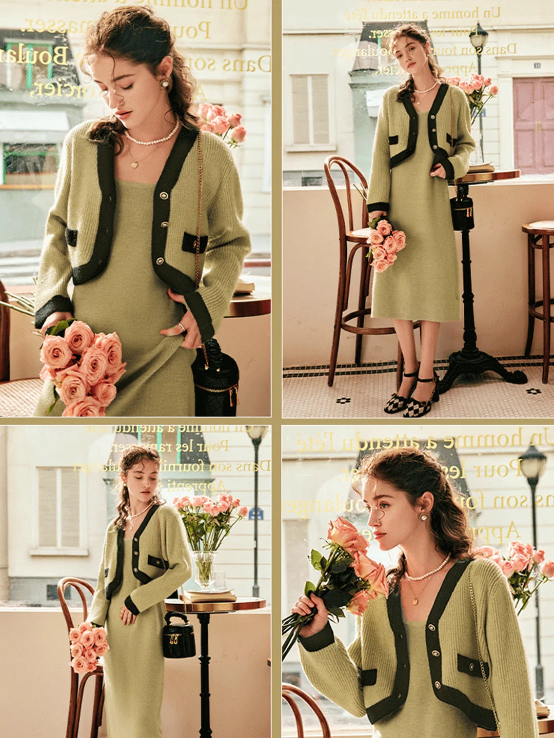 Aida® | Dress Set French Style Knit Two Piece Outfit