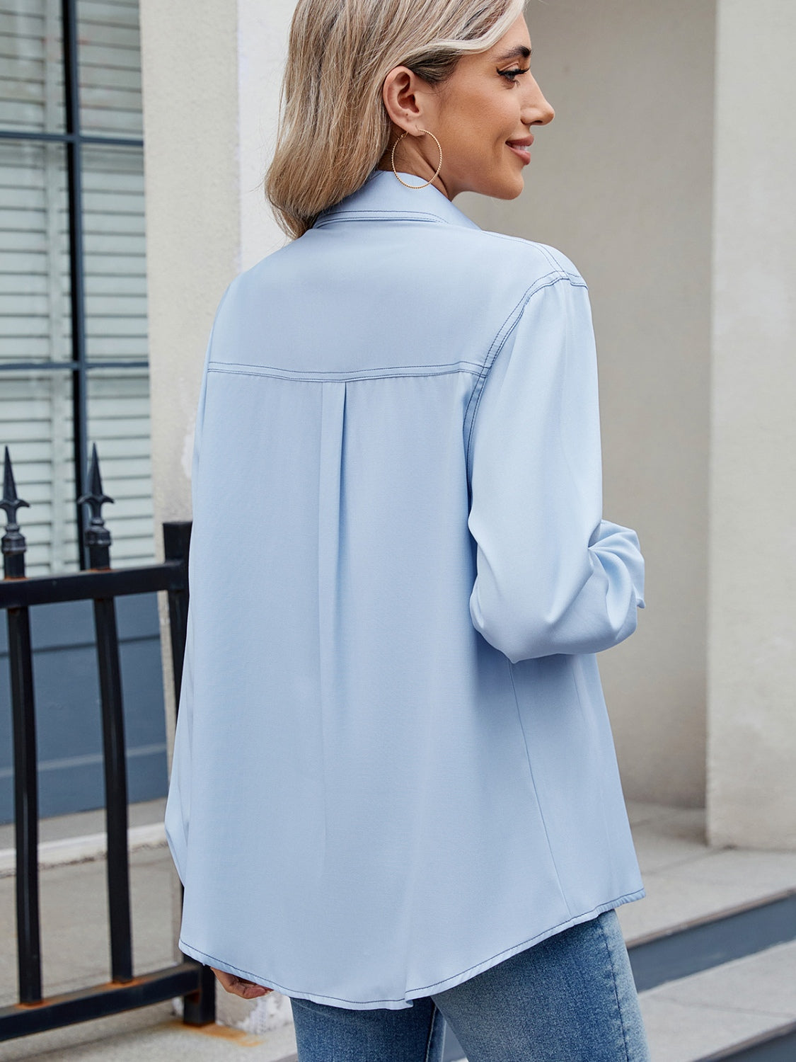 Eliza® | Plain, long-sleeved collared shirt