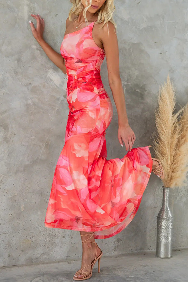 Cassandra® | Glamorous long dress with a floral pattern