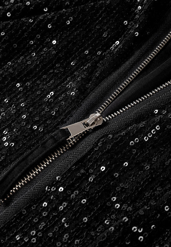Elisa | Long sleeve jacket with sequins and zip
