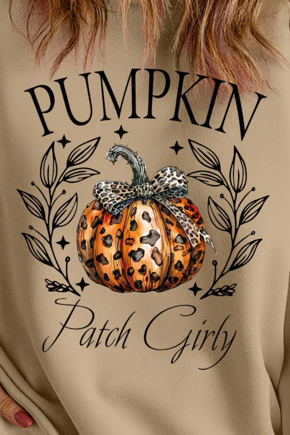 Bettina® | Plus size long sleeve pumpkin graphic sweatshirt