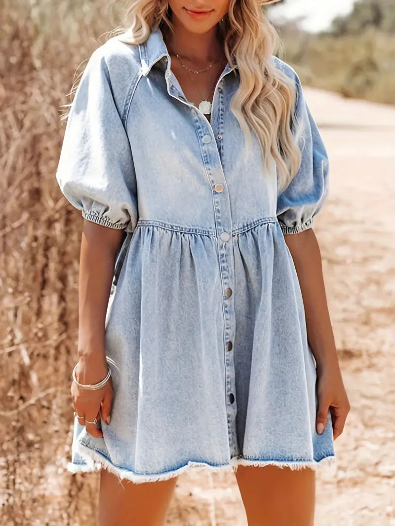 Eira® | Cotton denim mini dress