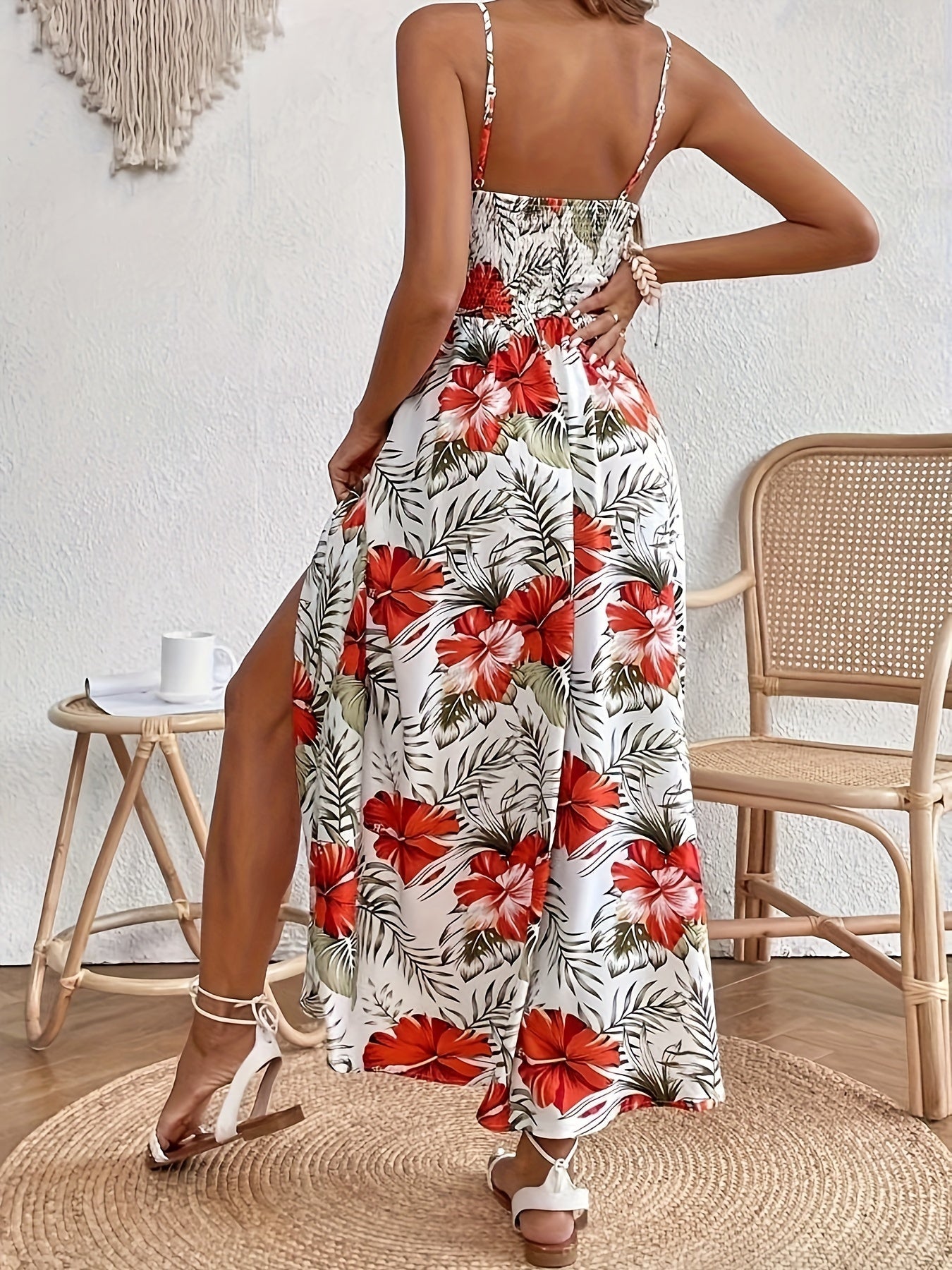 Elda® | Floral maxi dress with spaghetti straps